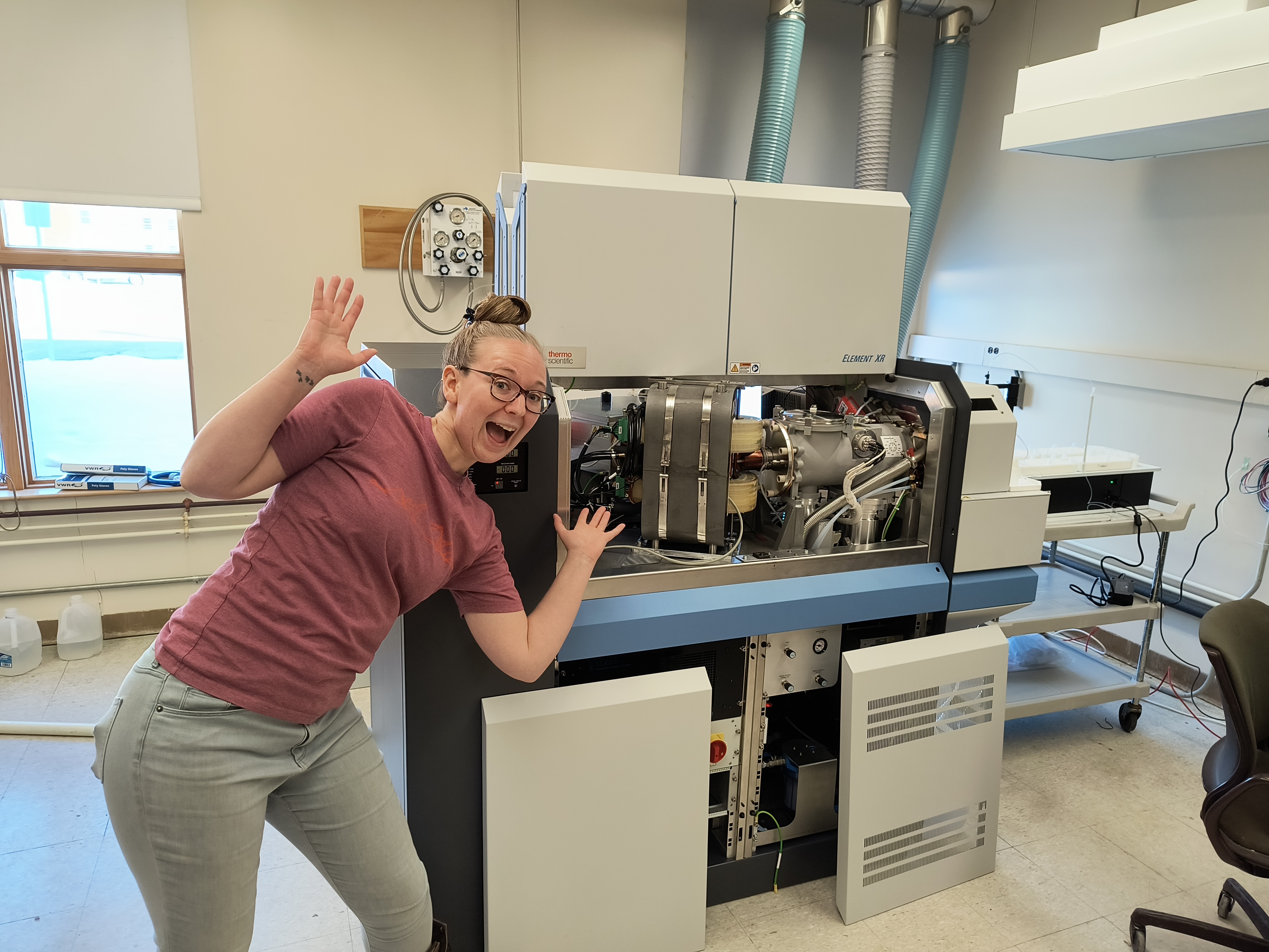 Getting ready to run Denali Ice Core samples on the ICP-MS at the University of Maine